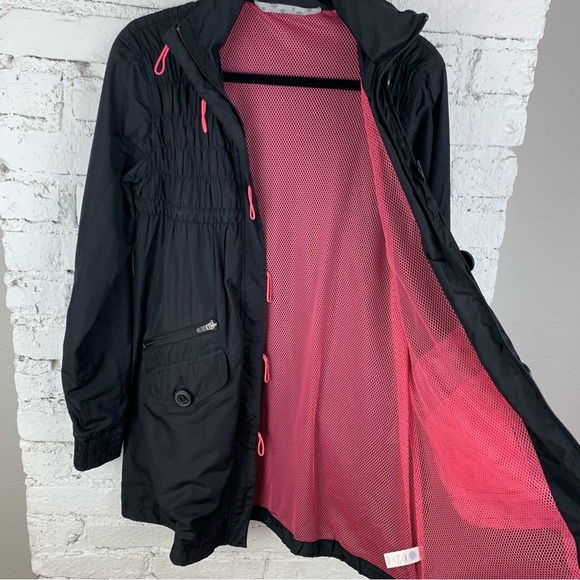 Athleta Black Shock Cord Smocked Anorak Long Jacket XS - Picture 5 of 12